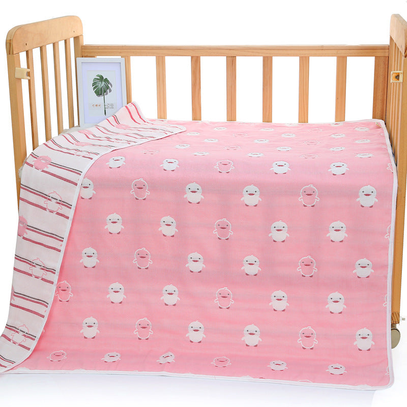 NNEDSZ Pink Chick, 6-Layer Muslin Baby Blanket - Soft Cotton Bedding for Infants and Toddlers, 110x110 cm,-0