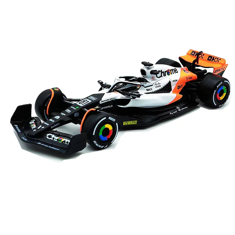 Bburago 1: 43 McLaren 2024 MCL38 Miami GP Fórmula de brinquedo modelo de carro de liga de corrida