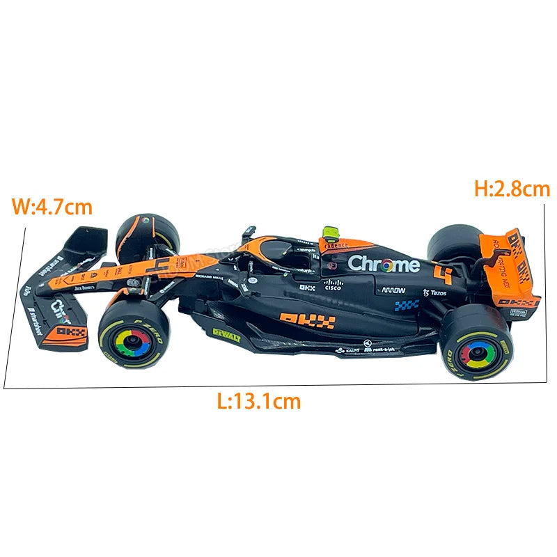Bburago 1: 43 McLaren 2024 MCL38 Miami GP Fórmula de brinquedo modelo de carro de liga de corrida